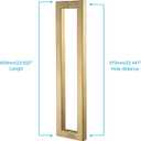 TOGU TG-R3030 Heavy Duty Commercial Grade 600mm/24 inches Square/Rectangle Shape Solid 1.2mm Thick Stainless Steel 304 Push Pull Door Handle, Satin Gold Finish