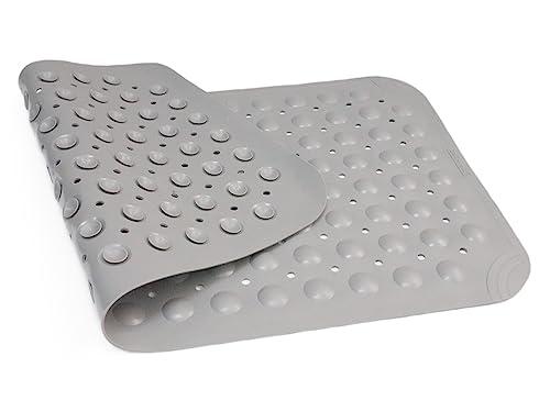 CyanWind Bathtub Mat Non Slip, Shower Mats with Suction Cup and Drain Holes, Showers Floor Bath Mats for Tub, Drainage Hole Bath Tub Mat for Bathroom (30.7" × 18.9", Dark Grey)