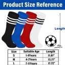LPMOERA 4 Pairs Toddler Soccer Socks Girls Boys Baseball Softball Sock Football Knee-High Athletic Socks