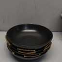 AmorArc 8.75 Large Pasta Bowls, 42 ounce Deep Stoneware Bowls Set of 4 for Kitchen, Wide Bowl for Pasta/Salad/Fruit/Oatmeal/Soup, Microwave & Dishwasher Safe-Matte Black