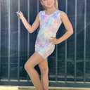 Idgreatim 2-10 Years Gymnastics Leotards for Girls Sparkly Biketards Unitards Athletic Tumbling Outfit (Star Pink)