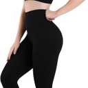 Sunzel Sustainable Butt Lifting Capri Leggings for Women High Waist No Front Seam Tummy Control Booty Workout Yoga Pants (Black, L)