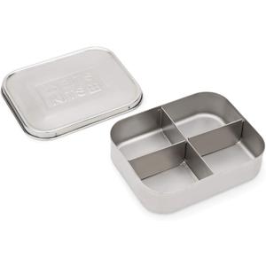 Stainless Steel Bento Box Lunch and Snack Container for Kids and Adults, 4 Sections