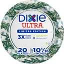 Dixie Ultra Limited Edition Paper Plate, 10 in. Dinner-Size Printed Disposable Plates, 20 ct
