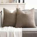 MIULEE Pack of 2 Light Brown Decorative Pillow Covers 18x18 Inch Soft Couch Throw Pillows Farmhouse Cushion Covers for Home Decor Sofa Bedroom Living Room