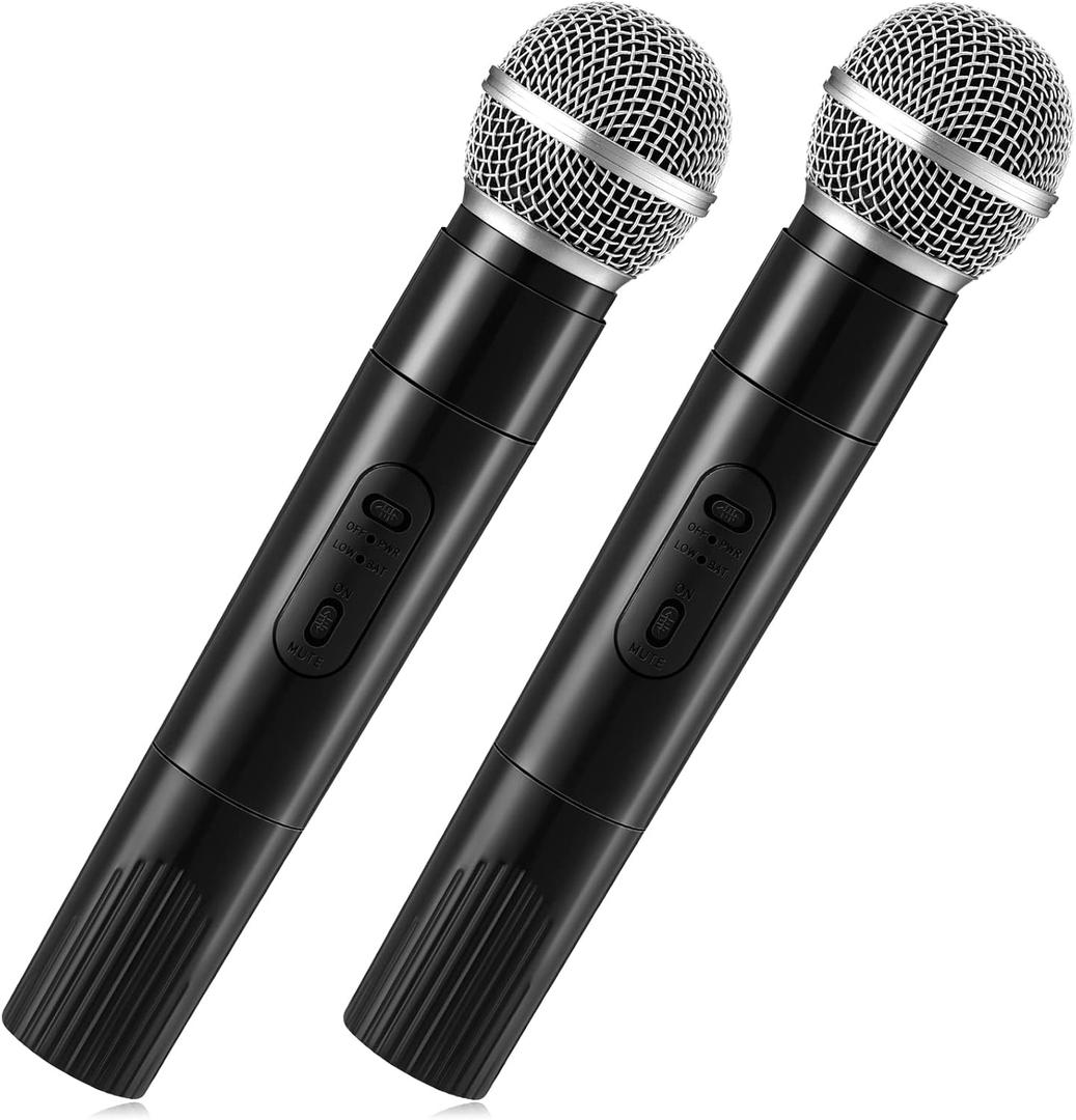 Chivao 2 Pack Fake Microphone Prop Microphone Play Plastic Mics Toy Mic Simulate Speech Practice for Karaoke Fun Stage Costume Prop Birthday Party, 9.5 x 2 Inch