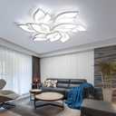 Modern Ceiling Light Led Dimmable Flush Mount Ceiling Lamp Fixture with Remote 9-Leaf White Ceiling Lights 31.1in for Bedroom Living Room Kitchen Dining Room Office