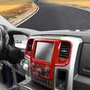 RT-TCZ for RAM Red Dashboard Display Screen Panel Trim Cover for Dodge RAM 2011-2017 Red Interior Accessories