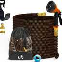 Expandable Garden Hose 150ft with 10 Function Nozzle, 2026 New No Kink Flexible Water Hose 150 ft, Lightweight, Leak-proof, 3/4" Solid Brass Fittings, 3750D Outer Fabric, Sturdy Retractable Latex Core