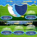 107inch Extra Large Non-Slip Splash Pad Sprinkler for Kid and Dog, Kiddie Dog Pool, Toddler Outdoor Toys for Ages 3-12 Boys Girls, Summer Outdoor Water Kids Toys, Parent Games, Backyard, Lawn
