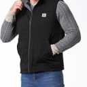 Men's Loose Fit Workwear Vest Fleece-Lined Durability Waterproof Mock-Neck Vest (Black, M)