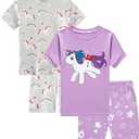 Dolphin&Fish Girls Pajamas 100% Cotton Summer Short Set Toddler Clothes Kids Pjs Sleepwear 2t