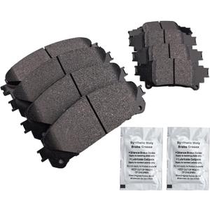 8Pcs Front Rear Ceramic Disc Brake Pads Set Compatible with Lexus RX350 2010-2015/RX450h 2010-2015,Compatible with Toyota Highlander 2014-2020/Sienna 2011-2020