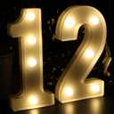 H:8.26 Inches Light Up Numbers 12 Sign, Happy 12th Birthday Decorations for Girls, 12 Year Old Birthday Decorations for Boys, 21st Party Decorations
