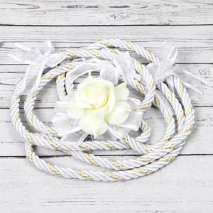 Wedding Lasso Rope Lazo para Boda White Rose Flower Lasso for Ceremony Lazo De Boda Mexico Bridal Gift