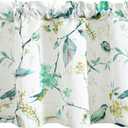 Leeva Birds Vines Printed Kitchen Valances for Windows, Rod Pocket Semi-Blackout Valances for Bedroom Living Room, 52 x 18 Inch, Green, One Panel