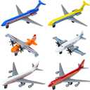 Toy Airplane 6 Pack, Diecast Airplane Toy for Boys Age 3 4-7 8-12, Alloy Planes Model/Glider Planes/Airlines Plane Toys for Kids Birthday Airforce Party Favors