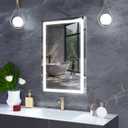 16"x 24" LED Bathroom Mirror Vanity Mirror, Anti-Fog, Dimmable, Color Temperature Adjustable 3000-6000K, Switch-held Memory Led Wall Mirror Suitable for Bathroom, Vanity (Vertical/Horizontal)