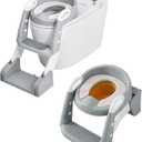 2-in-1 Potty Training Seat with Step Stool Ladder  Toddler Toilet Seat with Splash Guard & Removable Urinal Bucket, Soft Cushion, Non-Slip Base  Fits Round & Elongated Toilets, for Boys & Girls (Gray)
