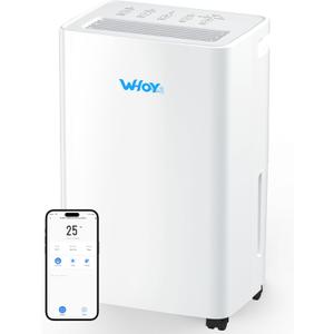 Dehumidifier for Home, 2500-3000 Sq Ft, 60 Pints Max. Smart Compressor, Smart App-Controlled, With Drain Hose, Child Lock, Idea for Bedrooms, Basements, Laundry (White)