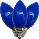 25 Pack C9 LED Replacement Christmas Light Bulbs, E17 Base Led Bulb Outdoor Christmas Lights, Waterproof Commercial Grade Holiday Decoration Replacement Bulbs for String Lights (Blue)