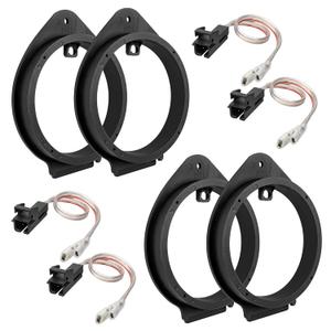 RED WOLF 4PCS 6.5 Inch Speaker Adapter Spacer Ring w/Speaker Wiring Harness Plug Replacement for GMC Sierra/Chevy Silverado/Buick 1995-2012, Cadillac 1988-1999 Aftermarket Door Speaker Bracket Kit