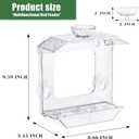 Clear Window Bird Feeder with Strong Suction Cups Clear Bird Feeding Station with Dual Seed Tray & Water Bowl Easy to Install and Clean for Outdoor Viewing