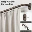 Curtain Rods 36-120 Inch, Bronze Wrap Around Blackout Curtain Rods for Windows, 1 Inch Adjustable Long Heavy Duty Room Darkening Window Treatment Rod for Bedroom, Living Room, Sliding Door