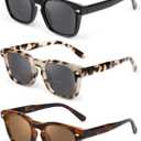 JM Bifocal Reading Glasses For Women Men, Classic Square Reading Sunglasses UV Protection (3 Packs Mix Color)