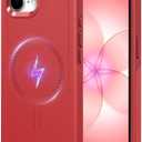 ESR for iPhone 17e Case, iPhone 16e Case, 23ft Military-Grade Drop Protection, MagSafe Accessories Compatible, Shock-Absorbing Rugged Cover, Cyber Series, Red