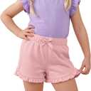 Toddler Girls Shorts Elastic Waist Lightweight SweatShorts Ruffle Pull on Loose Cute Summer Shorts 18M-5T
