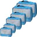 Packing Cubes Set Travel Luggage Organizers Suitcase Lightweight Accessories (Sky Blue)