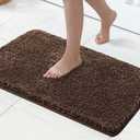 MIULEE Brown Bathroom Runner Rugs, Soft Absorbent Microfiber Long Bath Rugs Non Slip Quick Dry Fluffy Bath Mats for Bathroom Floor, Machine Washable, 24x40 Inch