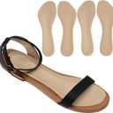 (2 Pairs) Pigskin Non-Slip High Heel Cushion Inserts Arch Support, Shock & Sweat Absorption, Adhesive Shoe Insoles for Dress Shoes Flats Boots Sandals Relief Blister Callus Pain, Fits Women 5-8 Size