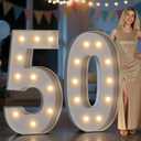 Marquee Numbers 50 Birthday Decorations: 4FT Tall Large Light Up Numbers 50 Years Old Birthday Decor for Men Women Big Sign Party Anniversary over the hill Cardboard Backdrop Sign Blocks Balloons