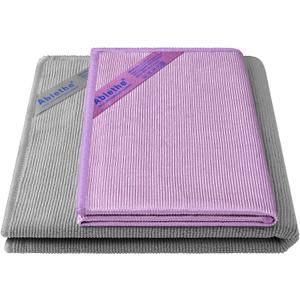 Ablethe Window & Enviro Cleaning Cloth Basic Package  Streak Free Cleaning Rags, Microfiber Cleaning Cloth for Glass, Mirror(Purple 1 Pack, Grey 1 Pack)