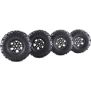 4Sets 1.9" 110mm 1/10 Rock Crawler Tires & Wheels Rim Ultra Soft for RC Car 1/10 Scale Axial scx10 ii TRX-4 D90 RC4WD TF2 Stampede