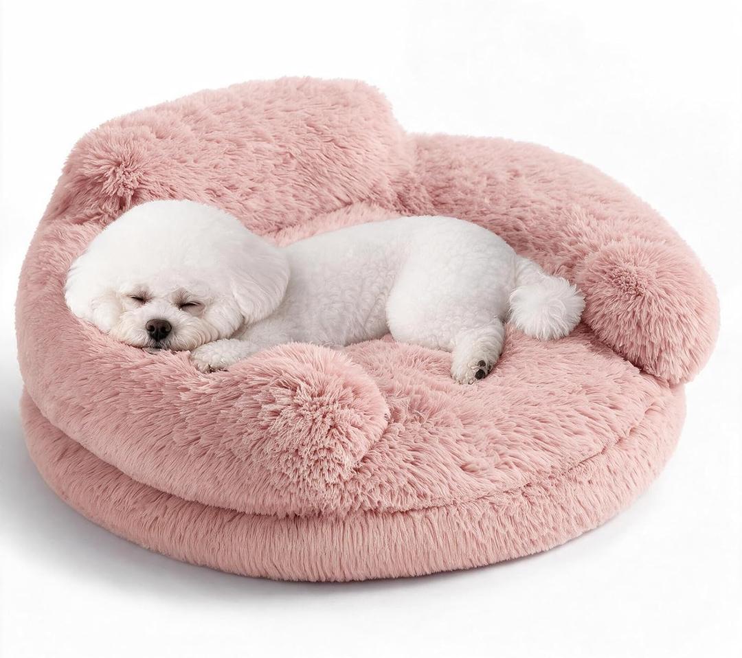 EHEYCIGA 23" Calming Donut Dog Bed for Small Dog & Cat Washable Pet Couch