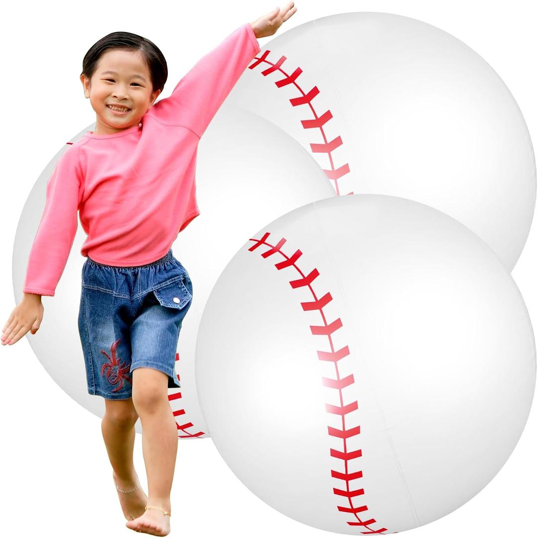3 Pieces 26 Inch Inflatable Baseballs Large Inflatable Beach Ball Giant Inflatable Baseball Baseball Toys Bulk for Teens Adults Beach Game Outdoor Party Favor Sport Activity