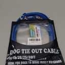 HaiYUAN 10/15/20/25/30 FT Dog Tie Out Cable - Steel Wire Dog Runner with Durable Clips for Outside Lead - Blue - Up to 165 lbs