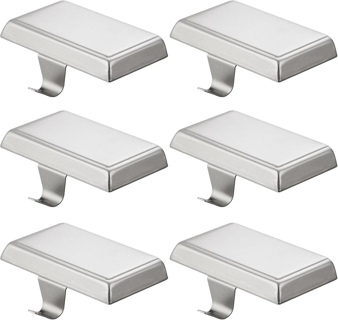 6 Pack Christmas Stocking Holders Ornament Hooks Mantel Weighted Stocking Hangers Metal Hanging Hooks Heavy Duty Stocking Holders Bases for Mantel Fireplace Party Decoration (Silver, 6)