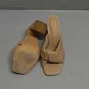 Coutgo Womens Chunky Heeled Mules Puffy Knot Square Open Toe Slip On Sandals Summer Evening Party Prom Shoes 6