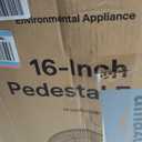 PELONIS 16" Adjustable Oscillating Pedestal Fan for Bedroom, Black