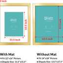 LaVie Home 14x18 Picture Frame Gold Poster Frame,Display Pictures 12x16 with Mat or 14x18 Without Mat, Stable and Sturdy Frame and Polished Plexiglass, Horizontal and Vertical Format of The Walls