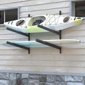 Heavy-Duty Kayak Wall Rack, 200 lb Per Level, 2-4 Tier, 2 Tire