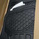 Amazon Basics Heavy Duty PVC Faux Rubber Car Floor Mats Universal Deluxe, All Weather Trim to Fit for 95% Automotive SUV Sedans Trucks, 4-Piece Solid Black