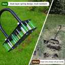 Lawn Aerator, Automatic Dirt and Leaf Clean Design, Heavy Duty Manual Lawn Aerator Tool with 15 Iron Spikes, Height Adjustable, Yard Grass Aerator for Lawn(Black)