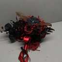 12 Inch Cascade Wedding Bouquets for Bride, Black & Burgundy Cascading Bridal Bouquet for Wedding Silk Artificial Flowers