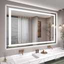 Hivone 48X36 LED Bathroom Mirror with Lights, Anti-Fog, Dimmable, Backlit + Front Lit, Smart Bathroom Vanity Mirror, Memory Function, Shatterproof, Tempered Glass (Horizontal/Vertical)