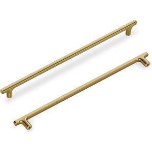 Lardmon 10 Pack Champagne Bronze Modern Cabinet Pulls 11.5 Inch(292mm) Total Length | 10 Inch(254mm) Hole Center Bar Pulls Kitchen Cabinet Handles Solid Drawer Pulls Heavy Duty Kitchen Hardware
